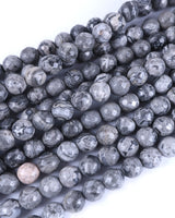 8mm · Faceted · Net Jasper · Round Beads · 15" full strand