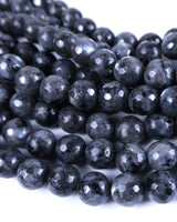 8mm · Faceted · Larvikite · Round Beads · 15" full strand