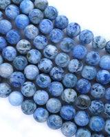 8mm · Frosted · Light Blue Crazy Agate · round beads · 15"
