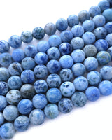 8mm · Frosted · Light Blue Crazy Agate · round beads · 15"