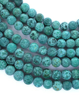 8mm · Frosted · Seagreen Crazy Agate · round beads · 15"