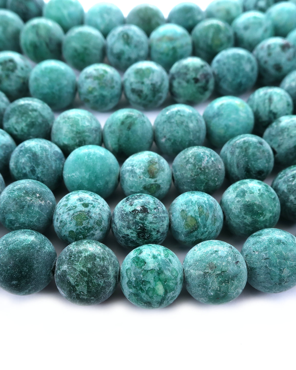 8mm · Frosted · Seagreen Crazy Agate · round beads · 15"