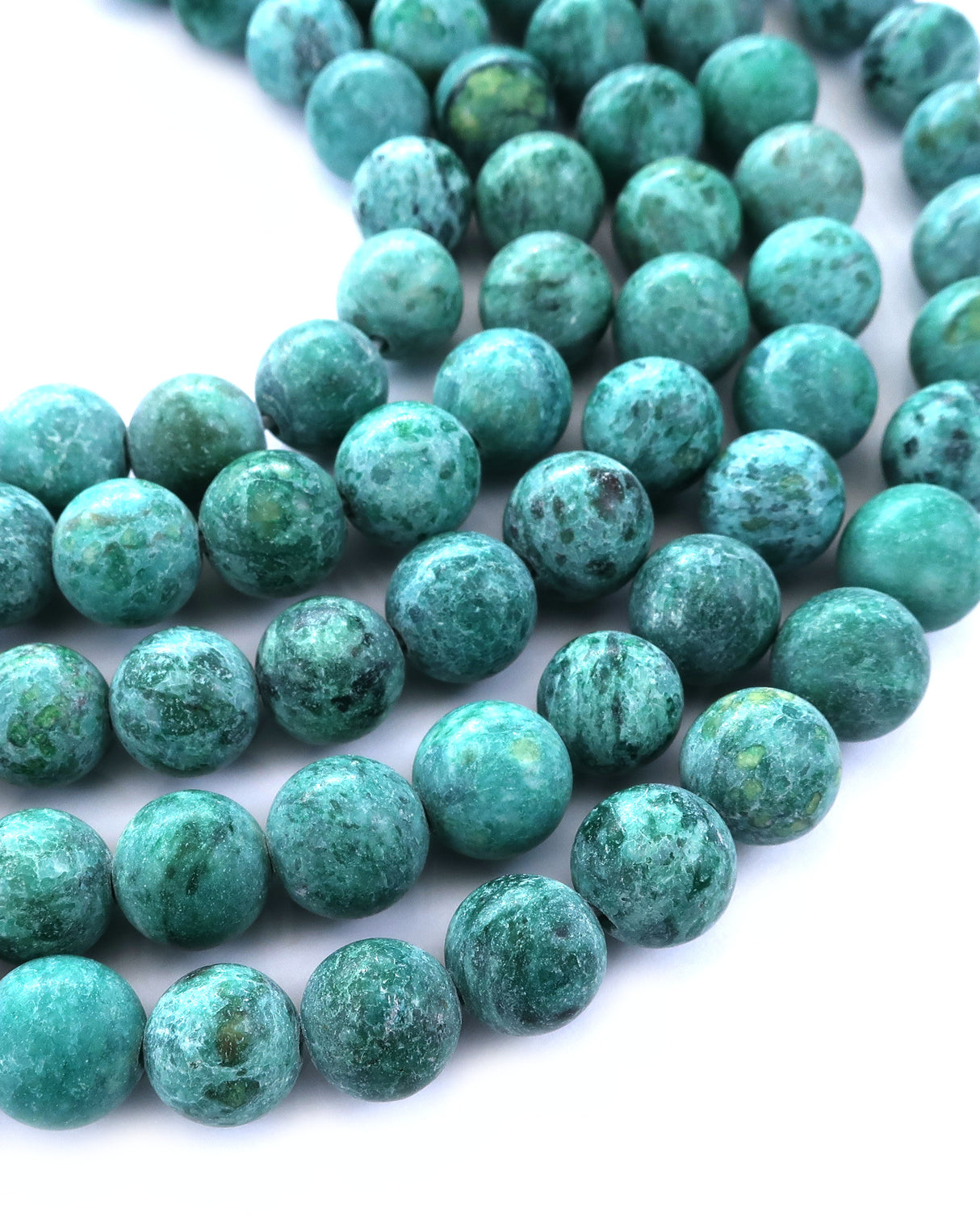 8mm · Frosted · Seagreen Crazy Agate · round beads · 15"