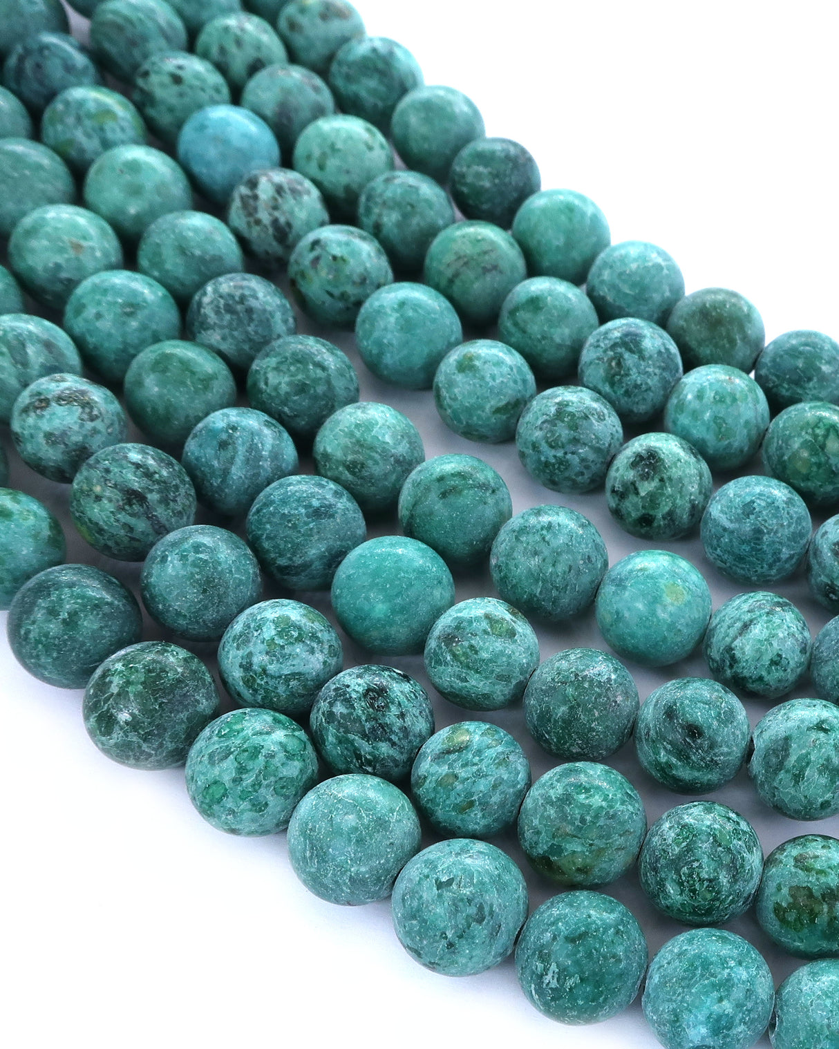 8mm · Frosted · Seagreen Crazy Agate · round beads · 15"