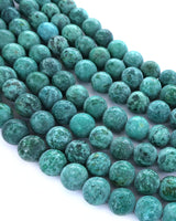 8mm · Frosted · Seagreen Crazy Agate · round beads · 15"