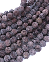 8mm · Frosted · Brown Crazy Agate · round beads · 15"