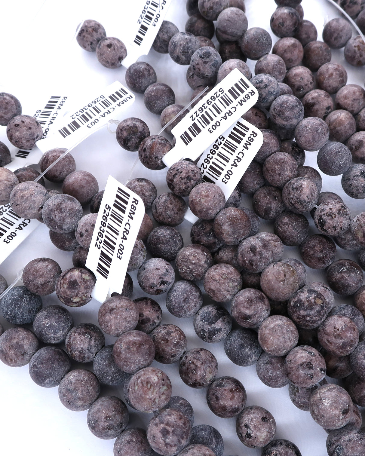 8mm · Frosted · Brown Crazy Agate · round beads · 15"
