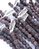 8mm · Frosted · Brown Crazy Agate · round beads · 15"
