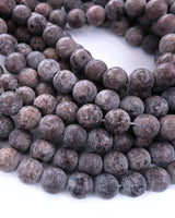 8mm · Frosted · Brown Crazy Agate · round beads · 15"