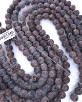 8mm · Frosted · Brown Crazy Agate · round beads · 15"
