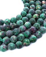 8mm · Frosted · Teal & Purple Crazy Agate · round beads · 15" (Copy)