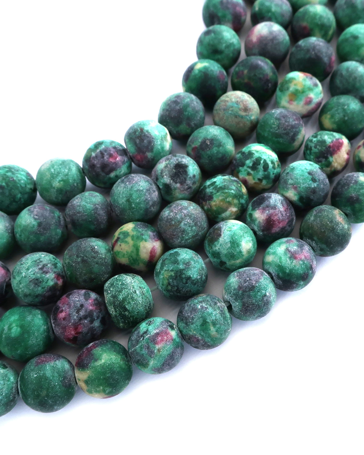 8mm · Frosted · Teal & Purple Crazy Agate · round beads · 15" (Copy)