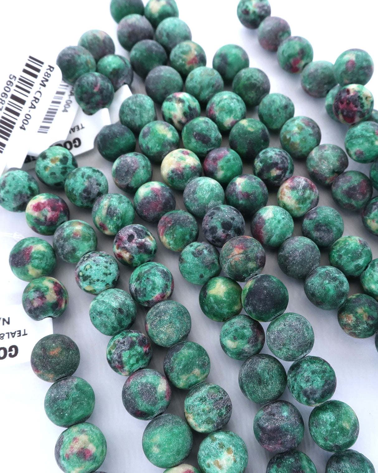8mm · Frosted · Teal & Purple Crazy Agate · round beads · 15" (Copy)