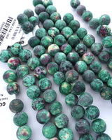 8mm · Frosted · Teal & Purple Crazy Agate · round beads · 15" (Copy)