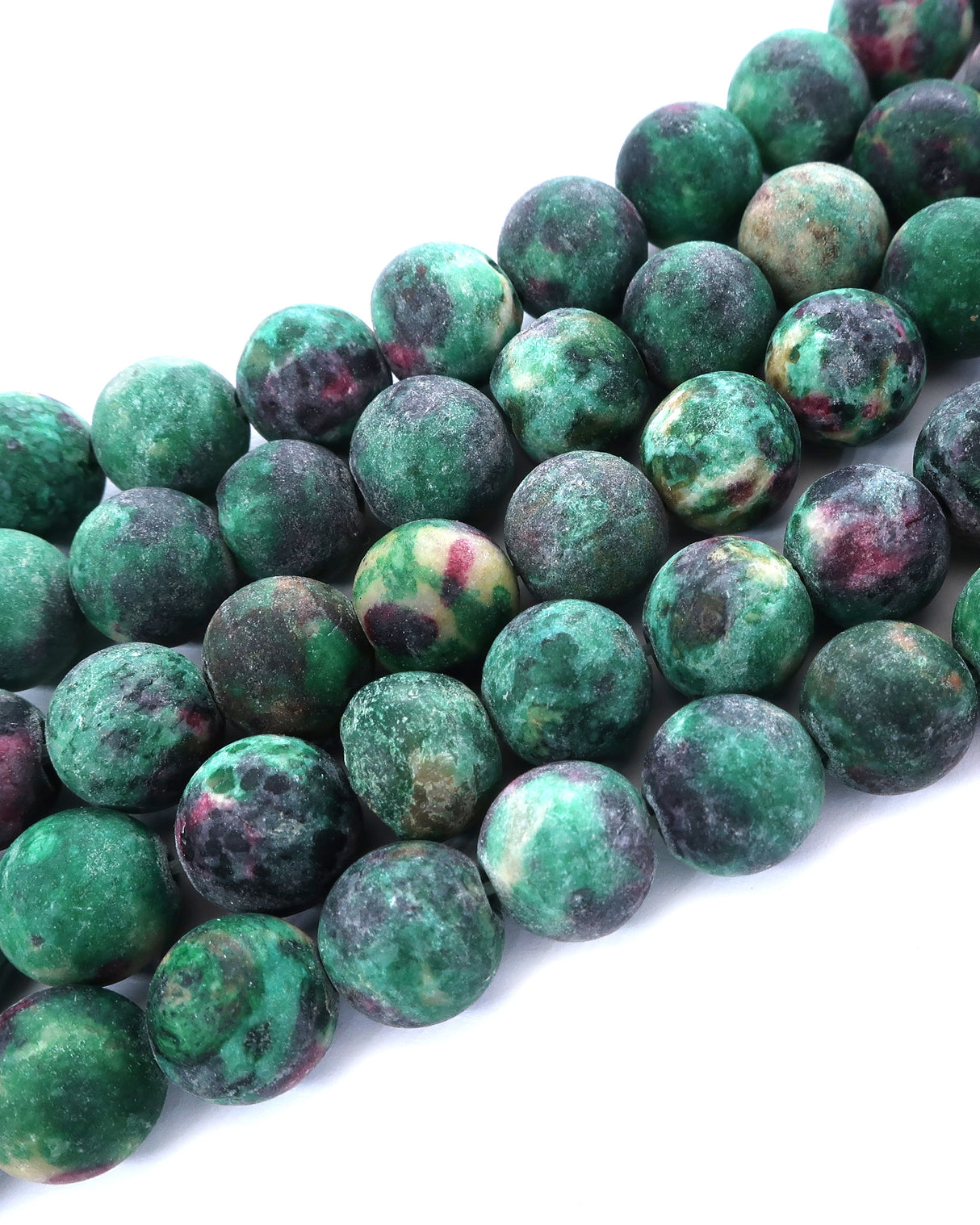 8mm · Frosted · Teal & Purple Crazy Agate · round beads · 15" (Copy)