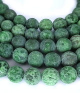 8mm · Frosted · Green Crazy Agate · round beads · 15" (Copy)