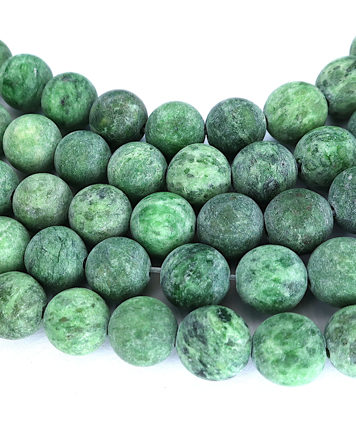 8mm · Frosted · Green Crazy Agate · round beads · 15" (Copy)