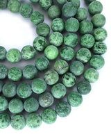 8mm · Frosted · Green Crazy Agate · round beads · 15" (Copy)