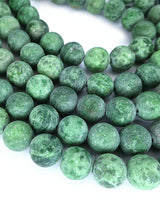 8mm · Frosted · Green Crazy Agate · round beads · 15" (Copy)