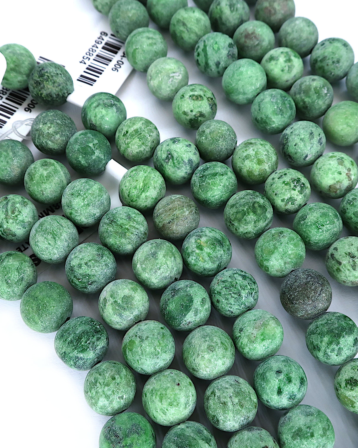 8mm · Frosted · Green Crazy Agate · round beads · 15" (Copy)