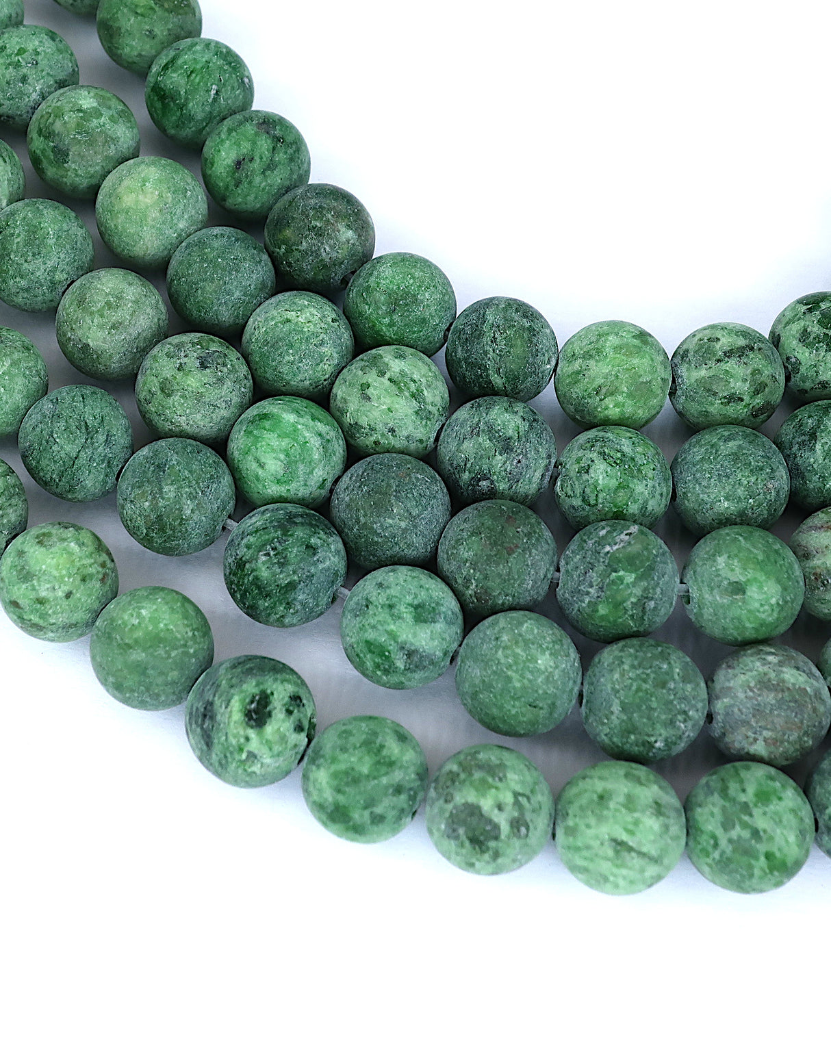 8mm · Frosted · Green Crazy Agate · round beads · 15" (Copy)