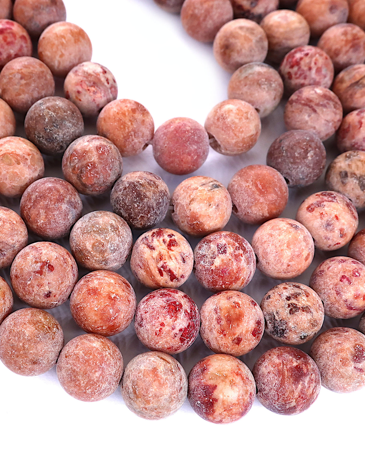 8mm · Frosted · Orange Crazy Agate · round beads · 15" (Copy)