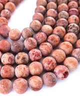 8mm · Frosted · Orange Crazy Agate · round beads · 15" (Copy)