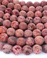 8mm · Frosted · Orange Crazy Agate · round beads · 15" (Copy)