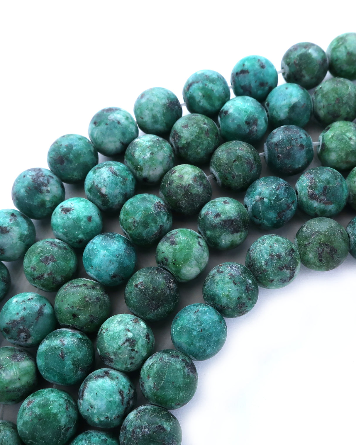 8mm · Frosted · Dark Seagreen Crazy Agate · round beads · 15"