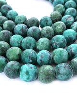 8mm · Frosted · Dark Seagreen Crazy Agate · round beads · 15"