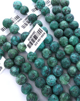 8mm · Frosted · Dark Seagreen Crazy Agate · round beads · 15"