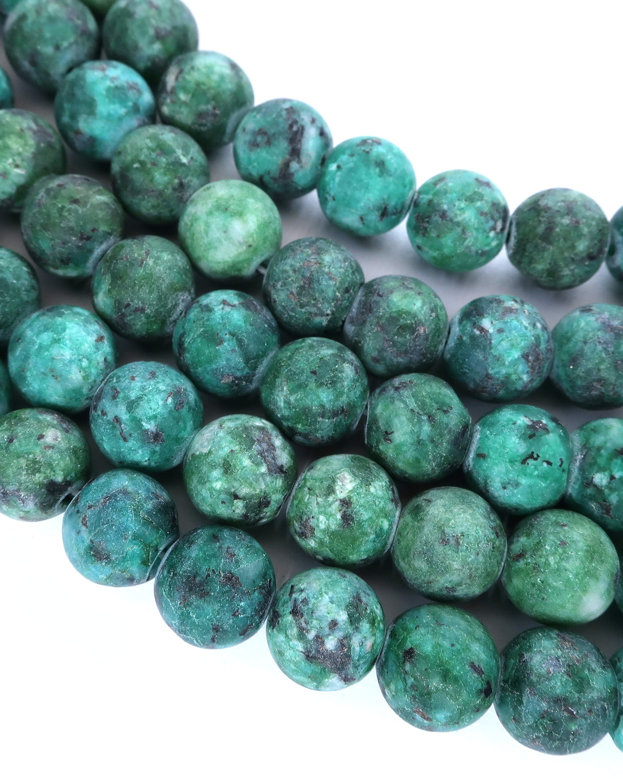8mm · Frosted · Dark Seagreen Crazy Agate · round beads · 15"
