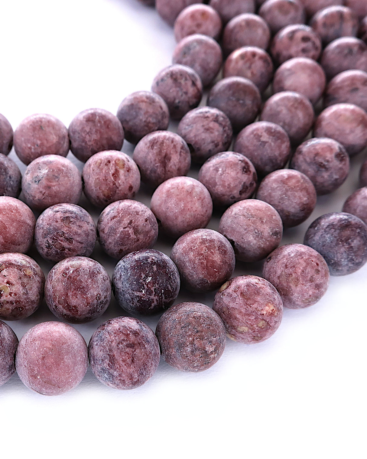8mm · Frosted · Purple Crazy Agate · round beads · 15"