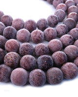 8mm · Frosted · Purple Crazy Agate · round beads · 15"