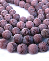 8mm · Frosted · Purple Crazy Agate · round beads · 15"