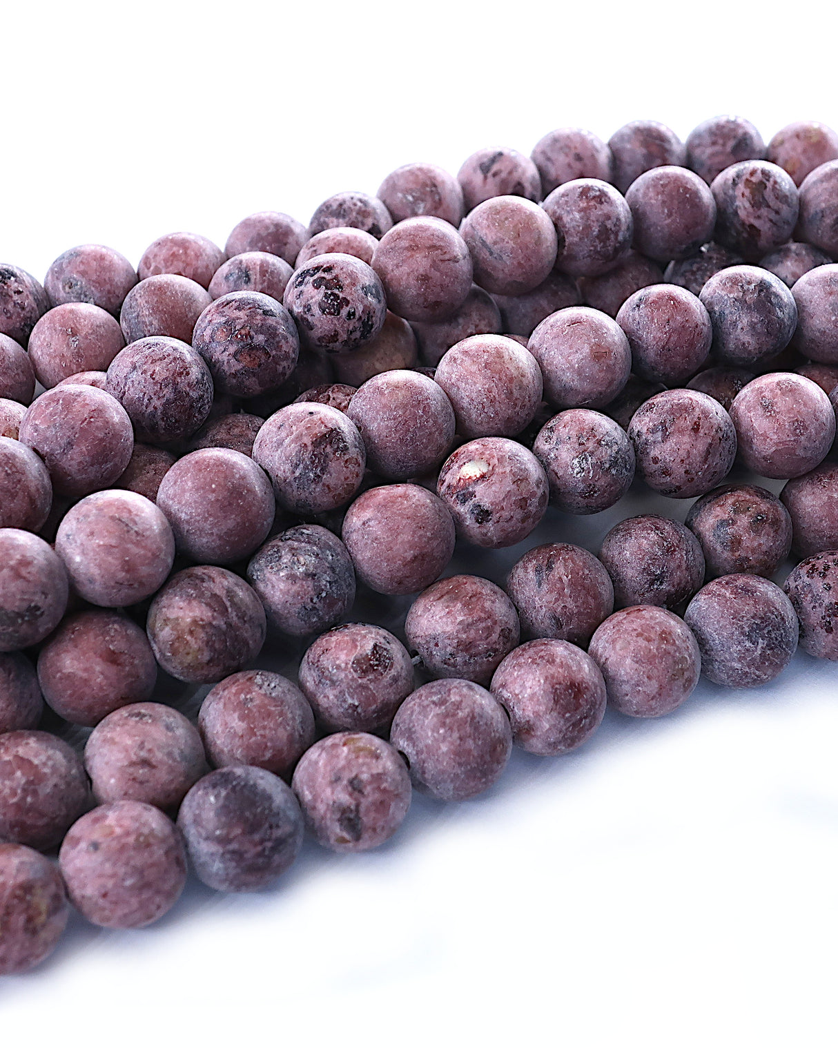 8mm · Frosted · Purple Crazy Agate · round beads · 15"