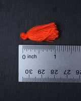 Mini Neon Orange Tassels · 10 pack