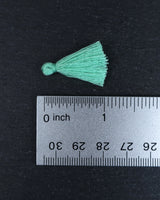 Mini Seafoam Green Tassels • 10 pack