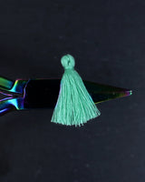 Mini Seafoam Green Tassels • 10 pack