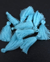 Mini Light Blue Tassels • 10 pack