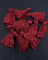 Mini Burgundy Tassels · 10 pack