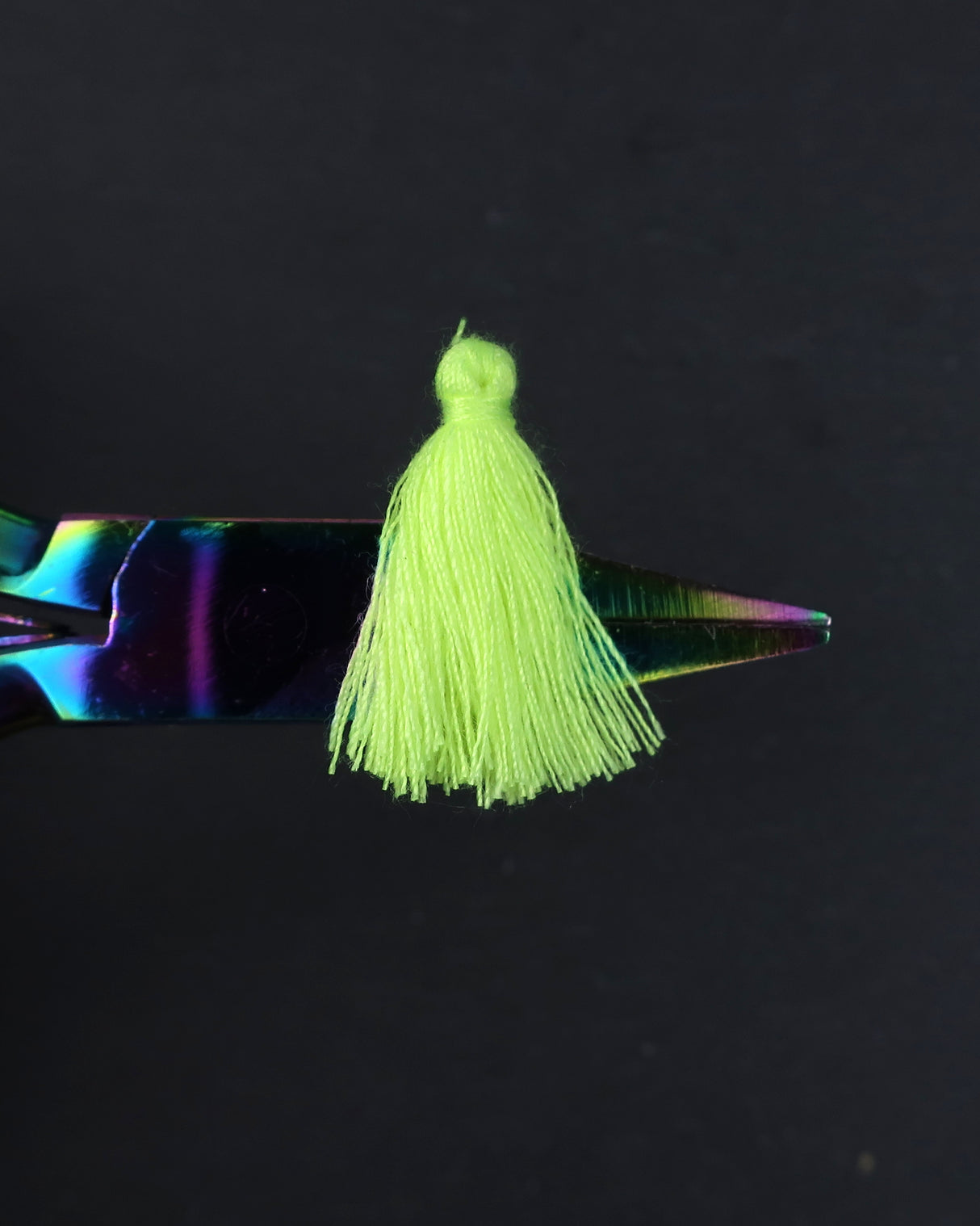Mini Neon Yellow Tassels · 10 pack
