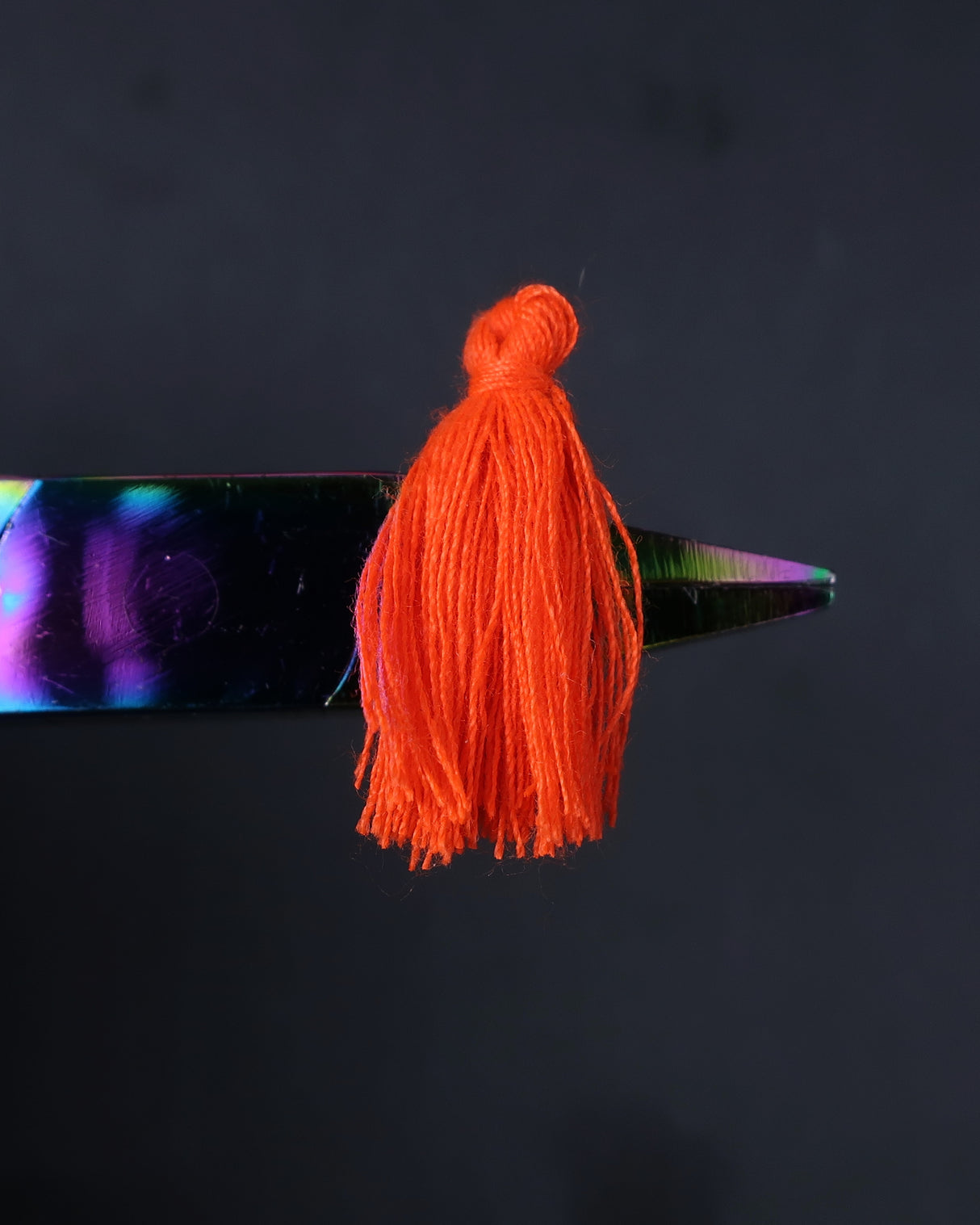 Mini Neon Orange Tassels · 10 pack