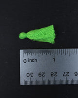 Mini Neon Green Tassels · 10 pack