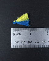 Mini Duo Neon Yellow & Blue Tassels • 10 pack