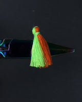 Mini Duo Neon Green & Orange Tassels · 10 pack