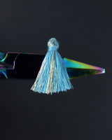 Mini Gold and Blue Tassels · 10 pack