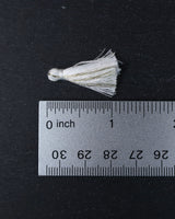 Mini Gold & White Tassels · 10 pack