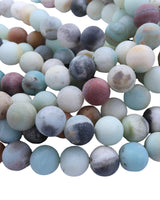 10mm · Frosted · Amazonite · Round Beads · 15" full strand