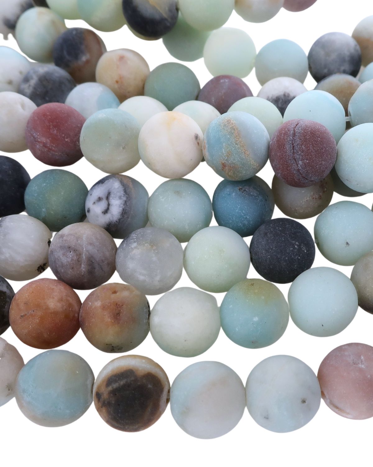 10mm · Frosted · Amazonite · Round Beads · 15" full strand